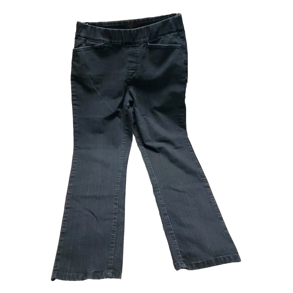 Chic Classic‎ Collection Women 12 Easy Fit Elastic Waist Jeans Pull-On Black